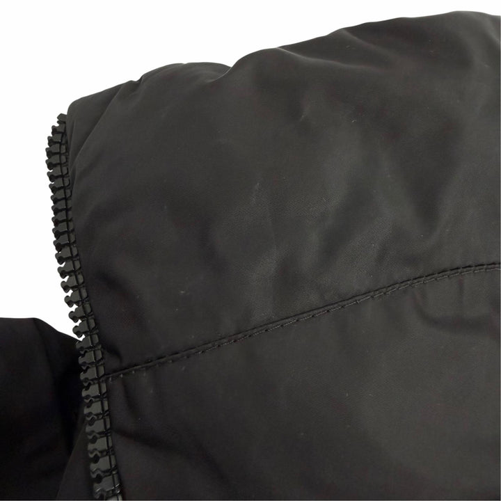 美品★MONCLER モンクレール FLAMMETTE ロゴワッペン・フード付 ZIP UP ダウンコート ダウンジャケット ブラック 2 正規品 レディース