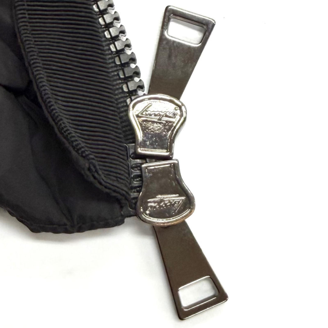 美品★MONCLER モンクレール FLAMMETTE ロゴワッペン・フード付 ZIP UP ダウンコート ダウンジャケット ブラック 2 正規品 レディース