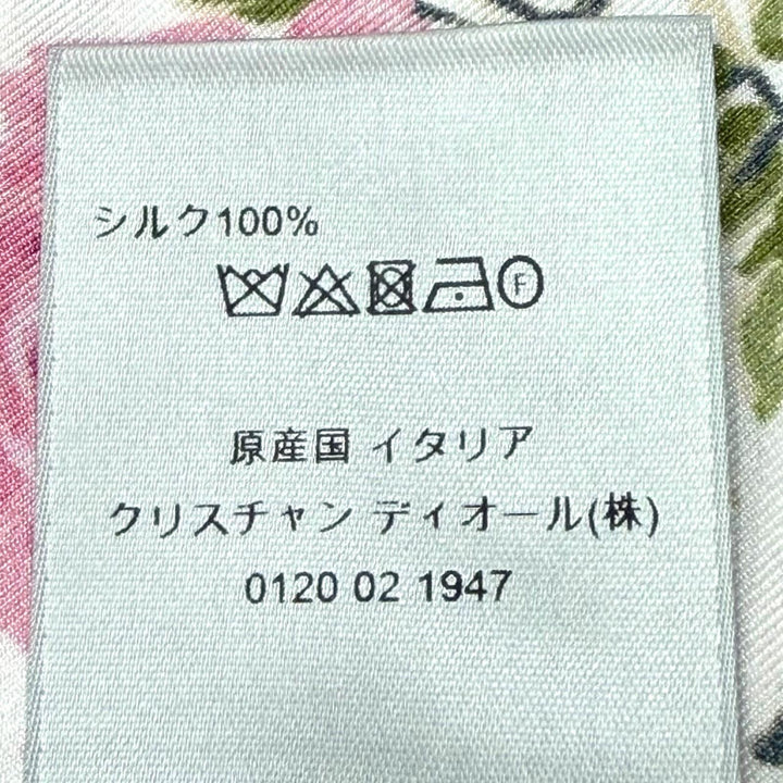 極美品▼DIOR ディオール オム 193C545A5630 シルク100% フラワーロゴプリント ショートスリーブ 比翼仕立 半袖シャツ 39 正規品 メンズ