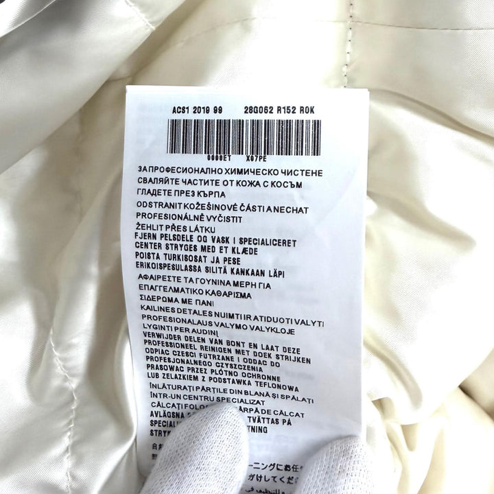 極美品★PRADA プラダ 28G062 フォックスファー・ロゴベルト付 ZIP UP ダウンコート ダウンジャケット グレー 42 正規品 レディース