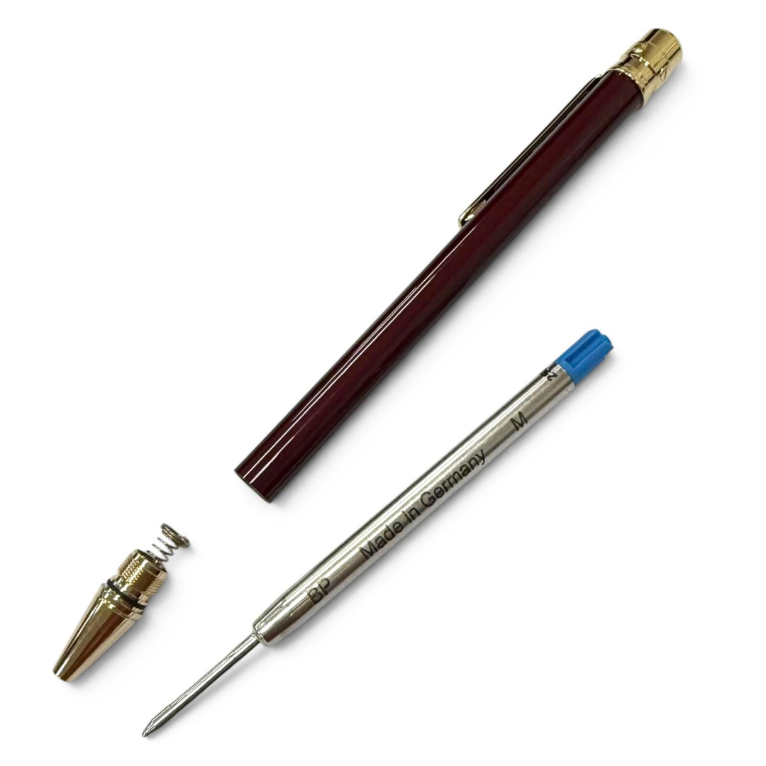 未使用品□Cartier カルティエ サントス ドゥ カルティエ ツイスト式 ボールペン ボルドー ゴールド スイス製 メンズ 筆記確認済み 箱付