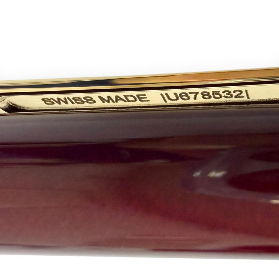 未使用品□Cartier カルティエ サントス ドゥ カルティエ ツイスト式 ボールペン ボルドー ゴールド スイス製 メンズ 筆記確認済み 箱付