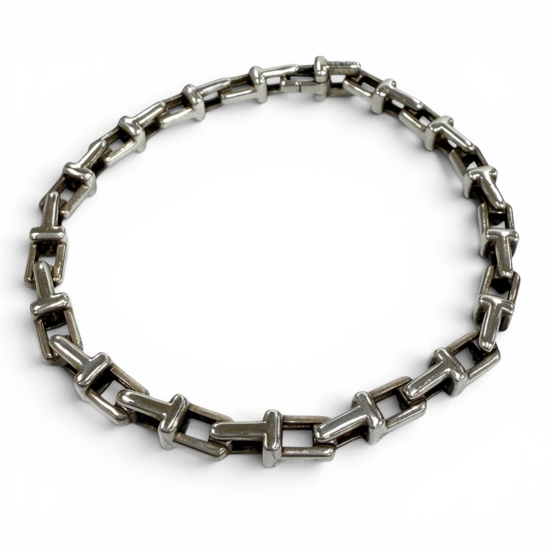 美品★TIFFANY&amp;Co. ティファニー AG925 Tナロー チェーン ブレスレット アクセサリー シルバー イタリア製 レディース