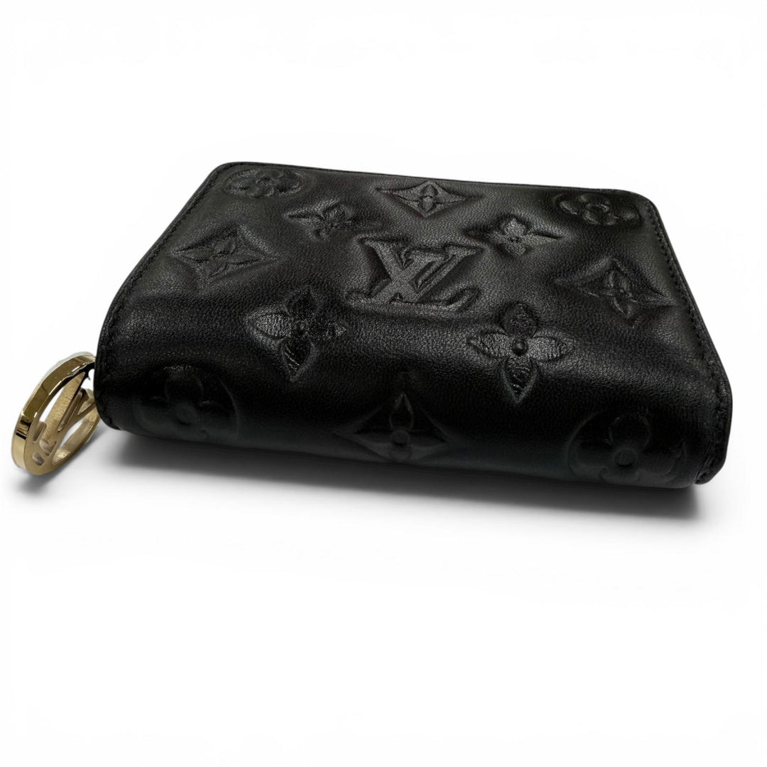 極美品☆LOUIS VUITTON ルイヴィトン M81599 クッサン ポルトフォイユ ルー ラムスキン モノグラム コンパクトウォレット 財布 ブラック