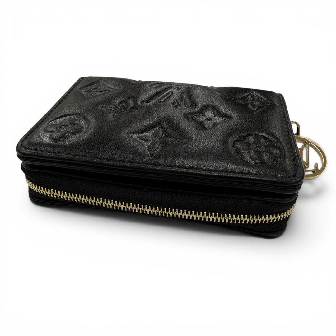 極美品☆LOUIS VUITTON ルイヴィトン M81599 クッサン ポルトフォイユ ルー ラムスキン モノグラム コンパクトウォレット 財布 ブラック