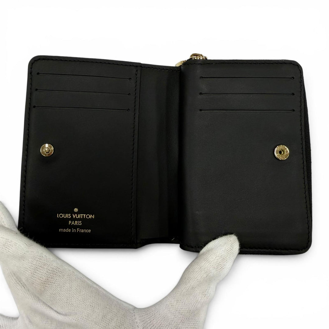 極美品☆LOUIS VUITTON ルイヴィトン M81599 クッサン ポルトフォイユ ルー ラムスキン モノグラム コンパクトウォレット 財布 ブラック