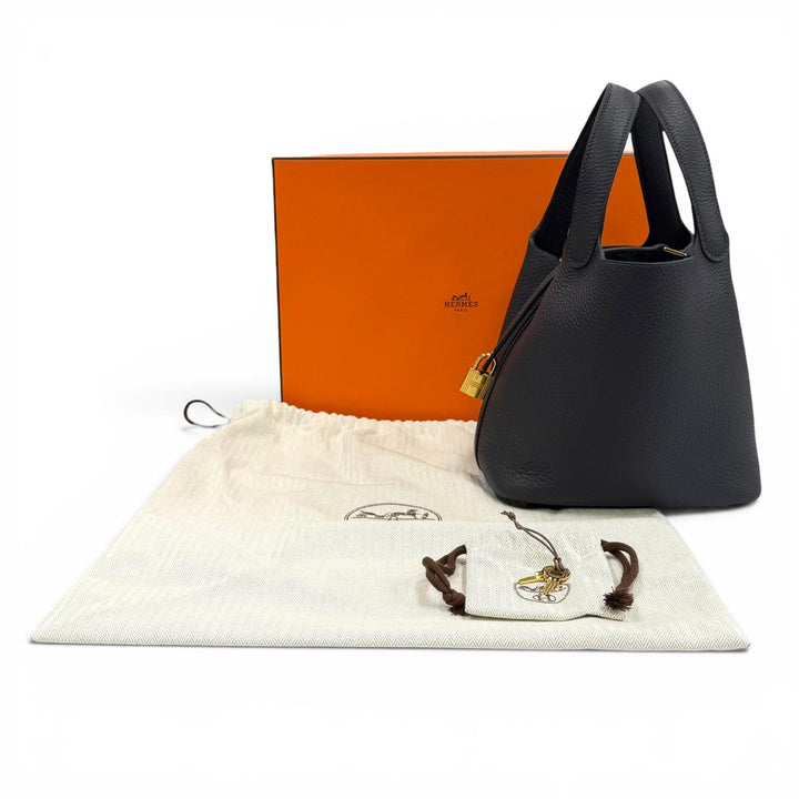 未使用品★HERMES エルメス ピコタンロック PM 18 キャバン トリヨンクレマンス ゴールド金具 ハンドバッグ K刻印 仏製 箱・保存袋付き
