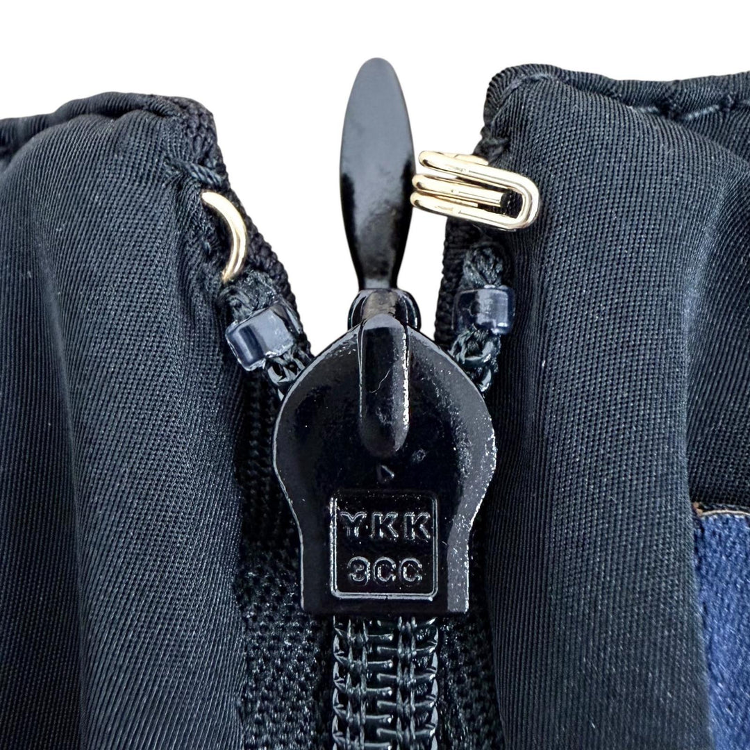極美品◇LOUIS VUITTON ルイヴィトン 2024年製 FQDR37 LVジップ シルク混 ノースリーブ ワンピース 黒 36 イタリア製 正規品 レディース
