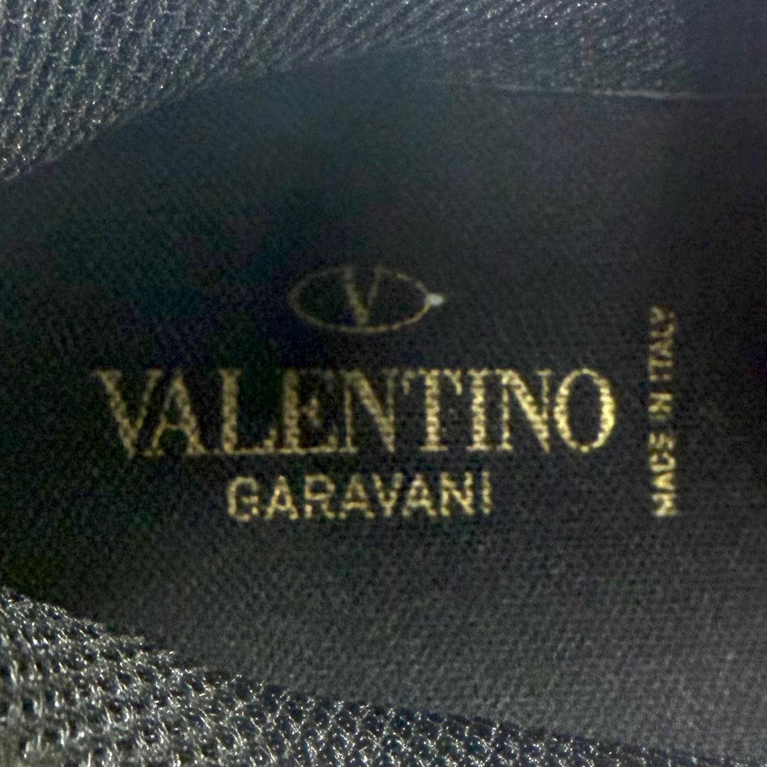 極美品▼Valentino Garavani ヴァレンティノガラヴァーニ レザー ロゴ レースアップ ローカットスニーカー マルチ 39 伊製 レディース