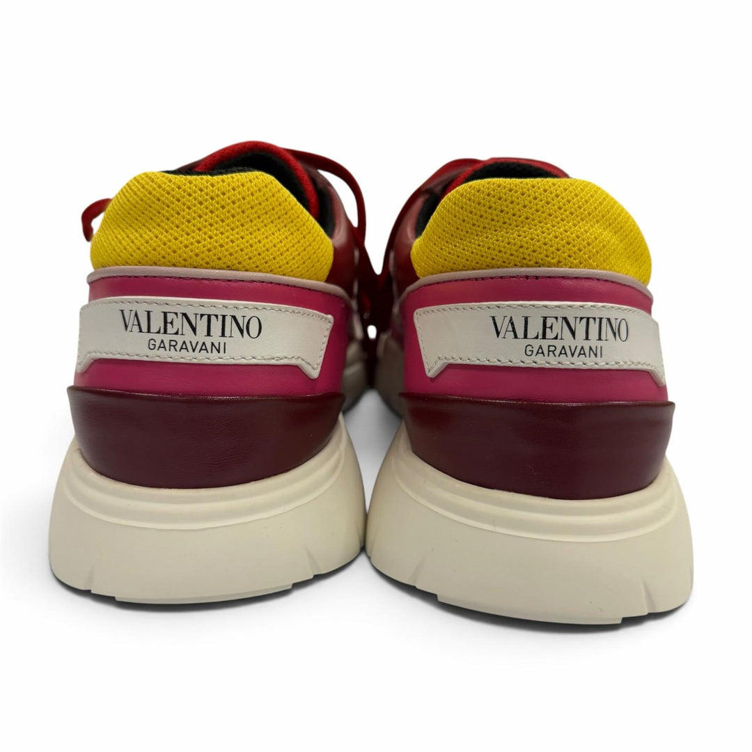 極美品▼Valentino Garavani ヴァレンティノガラヴァーニ レザー ロゴ レースアップ ローカットスニーカー マルチ 39 伊製 レディース