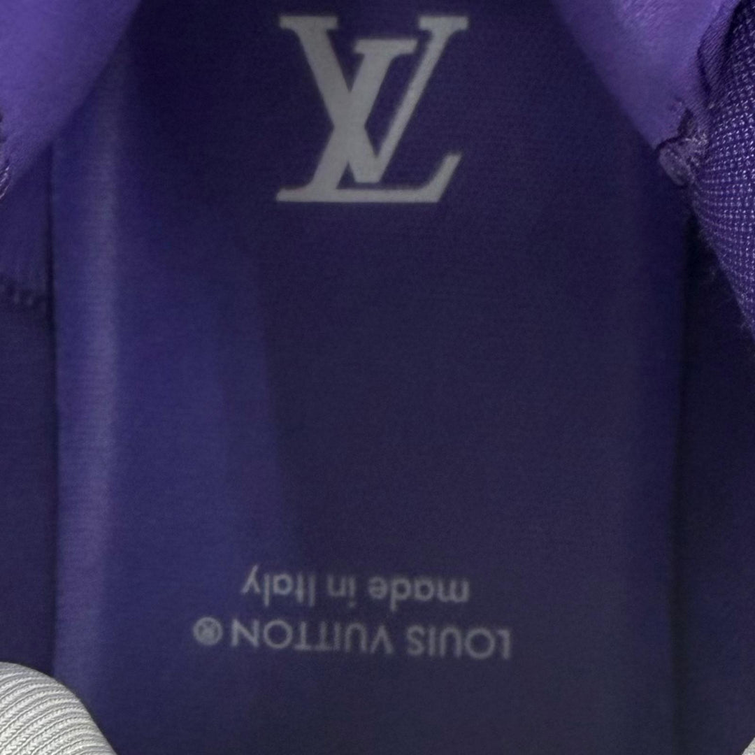 美品▼LOUIS VUITTON ルイヴィトン 1AAHEM LVトレイナー2 ライン スウェードレザー マリーヌ ハイカットスニーカー ブルー パープル 7.5
