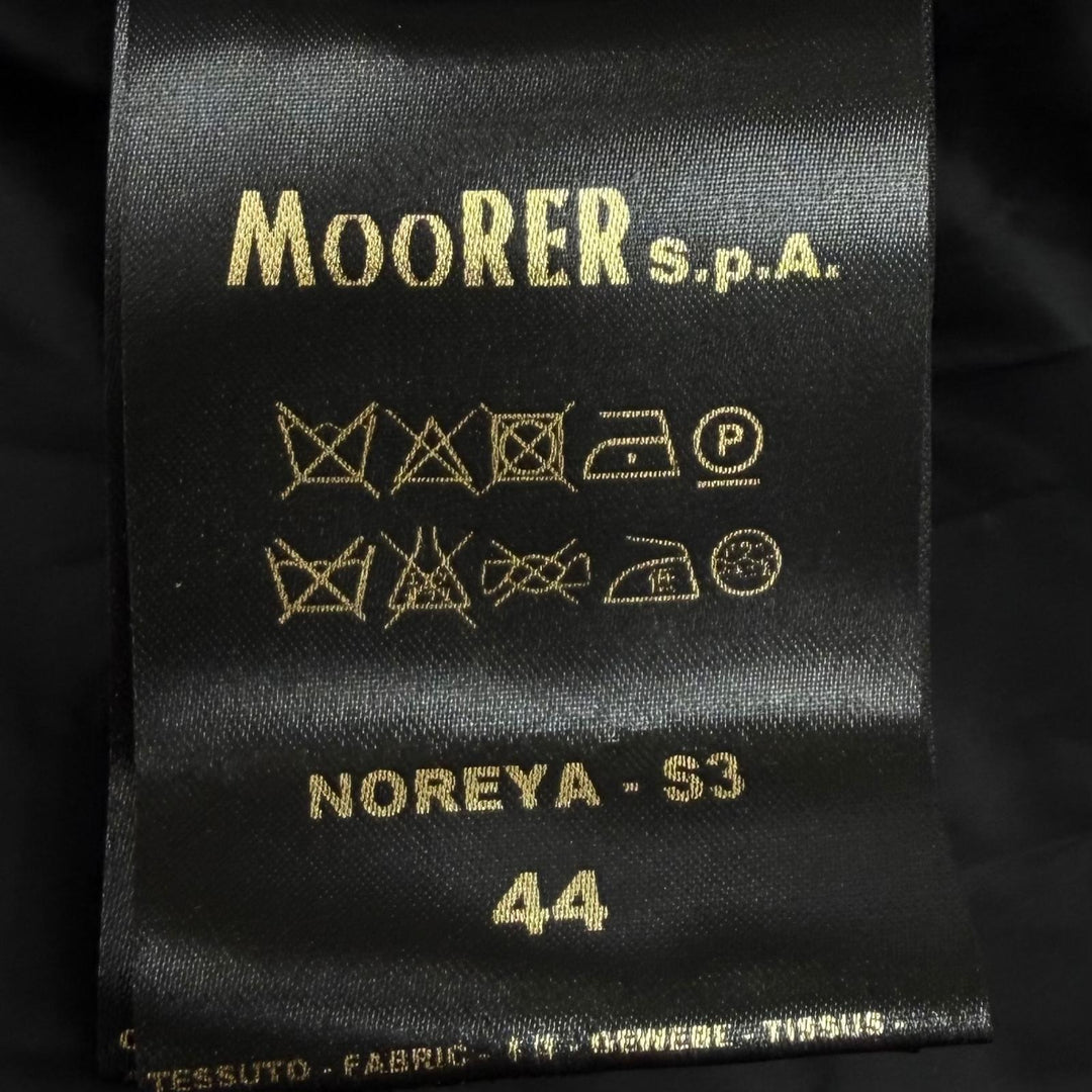 極美品★MOORER ムーレー NOREYA-S3 カシミヤ混 フード付 切替デザイン ZIP UP ダウンコート ブラック 44 イタリア製 ハンガー付き