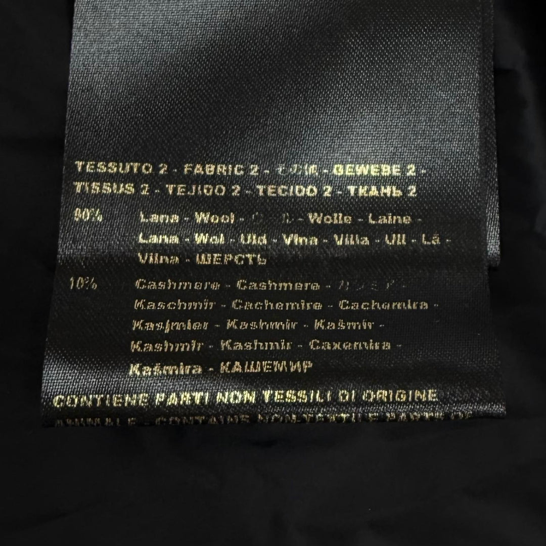 極美品★MOORER ムーレー NOREYA-S3 カシミヤ混 フード付 切替デザイン ZIP UP ダウンコート ブラック 44 イタリア製 ハンガー付き