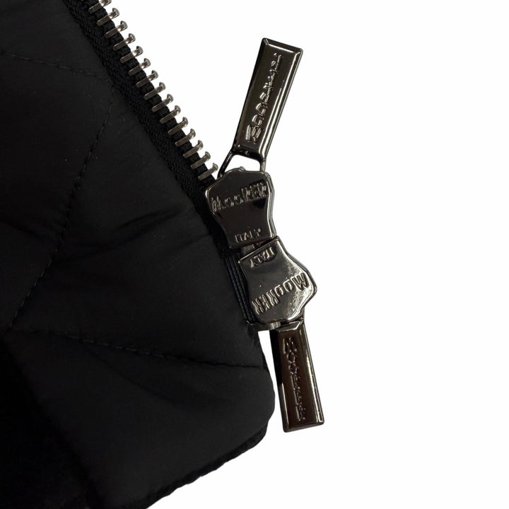 極美品★MOORER ムーレー NOREYA-S3 カシミヤ混 フード付 切替デザイン ZIP UP ダウンコート ブラック 44 イタリア製 ハンガー付き