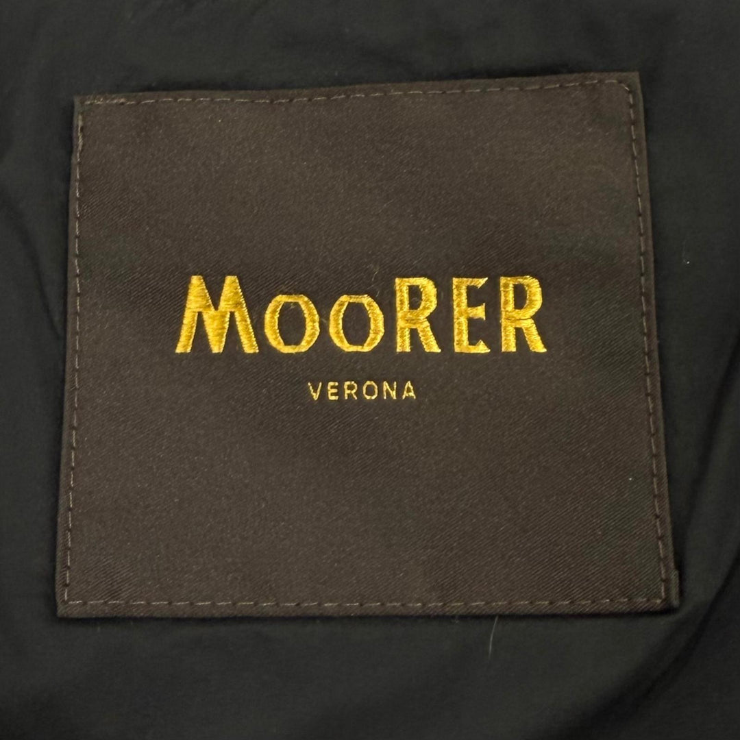 極美品★MOORER ムーレー NOREYA-S3 カシミヤ混 フード付 切替デザイン ZIP UP ダウンコート ブラック 44 イタリア製 ハンガー付き