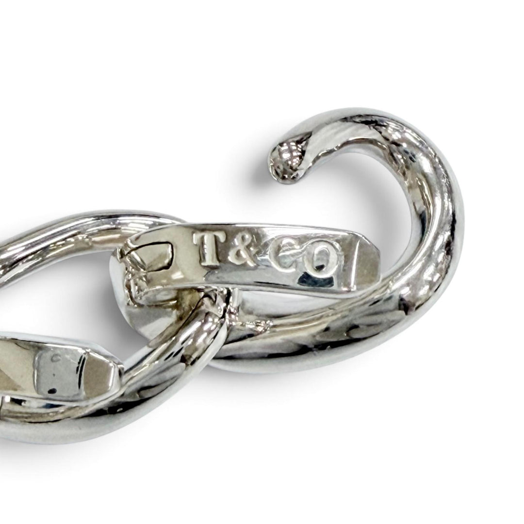 極美品△TIFFANY&amp;Co. ティファニー フォージ ミディアムリンク ブレスレット AG925 ハイポリッシュ シルバー 重量35.6g レディース