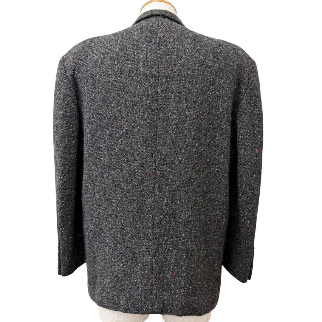 極美品□COMME des GARCONS HOMME コムデギャルソンオム 88AW アーカイブ シングル ツイード テーラードジャケット グレー S 日本製
