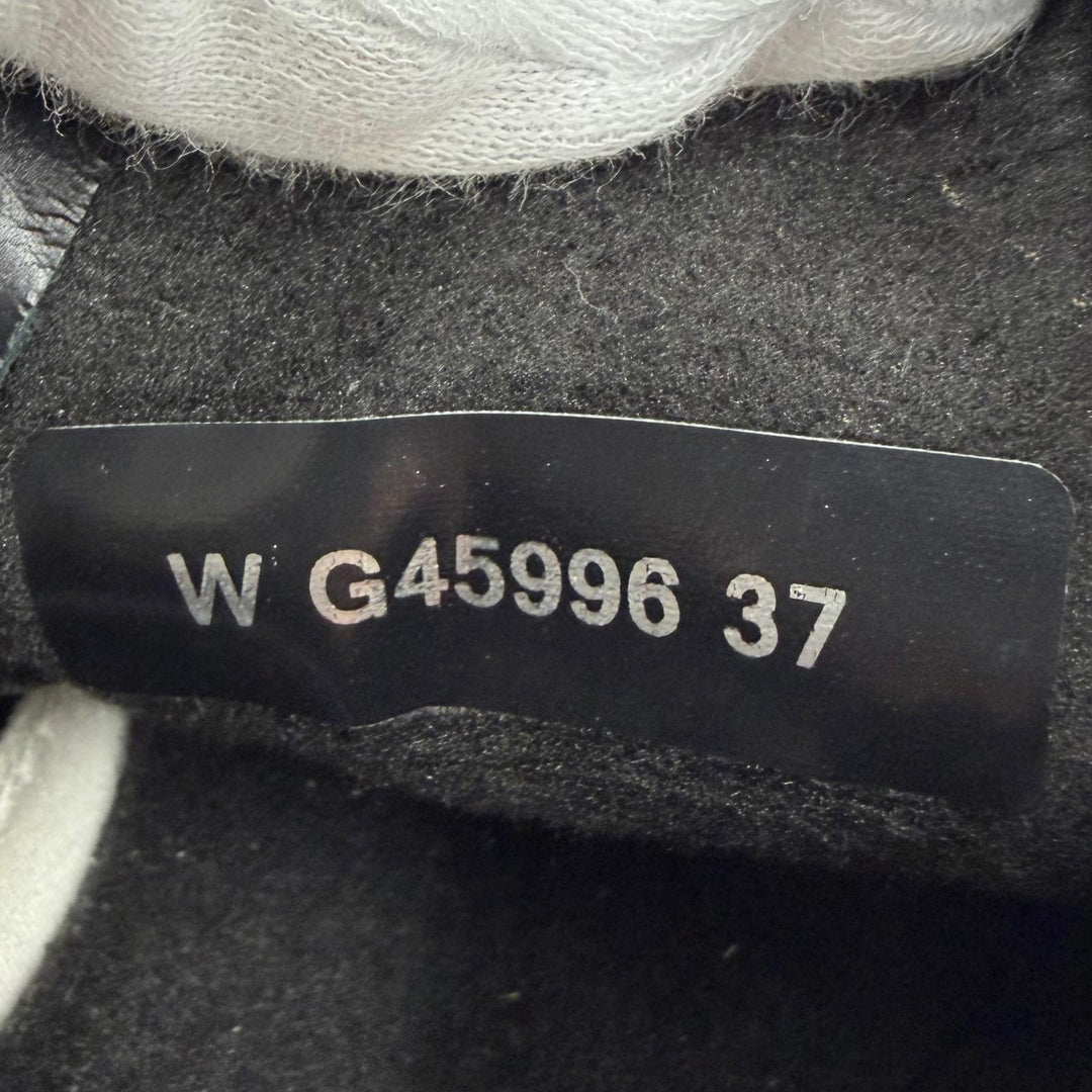 極美品☆CHANEL シャネル G45996 ココマーク レースアップ レザー ローカットスニーカー ブラック 37 イタリア製 レディース