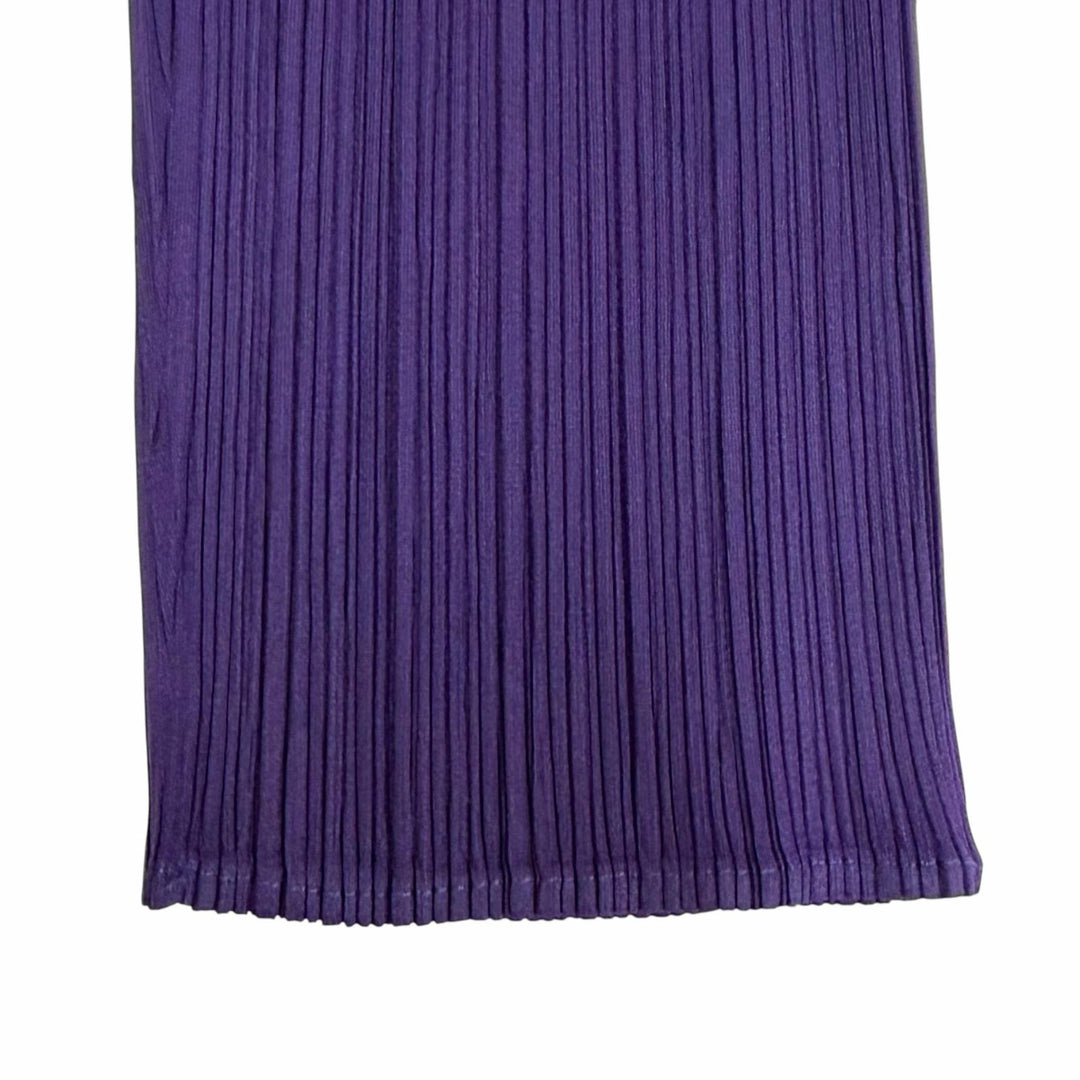 美品△PLEATS PLEASE プリーツプリーズ イッセイミヤケ PP83-JK184 PP83-JF183 トップス パンツ セットアップ パープル 3/2 正規品