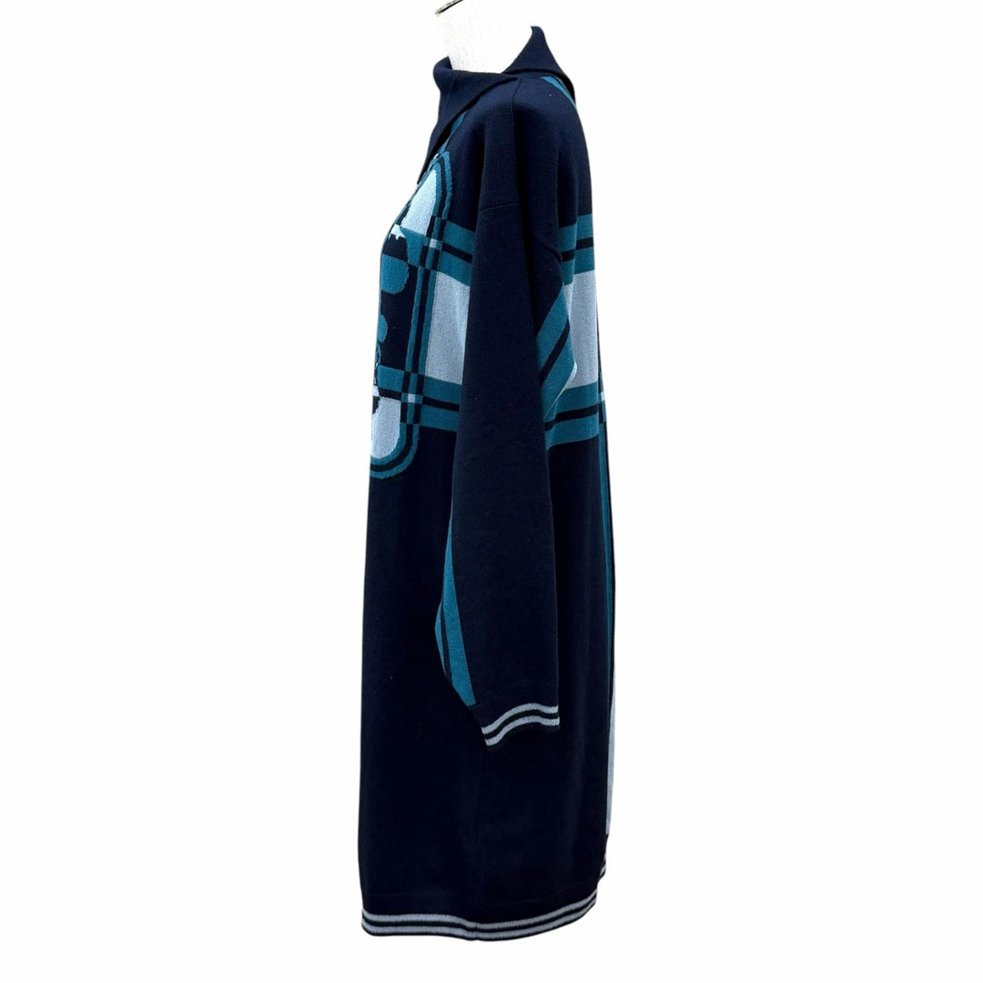 美品★エルメス 2023年製 3H2502DD BRIDES de GALA Tartan ブリッド ドゥ ガラ タータン カシミヤ100％ ニットワンピース 36 正規品