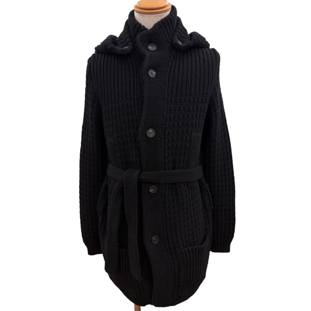 未使用品●TAGLIATORE タリアトーレ PWI24-02 FERNIE ウール ロゴボタン ロングスリーブ スタンドカラー コート ブラック 44 正規品 メンズ