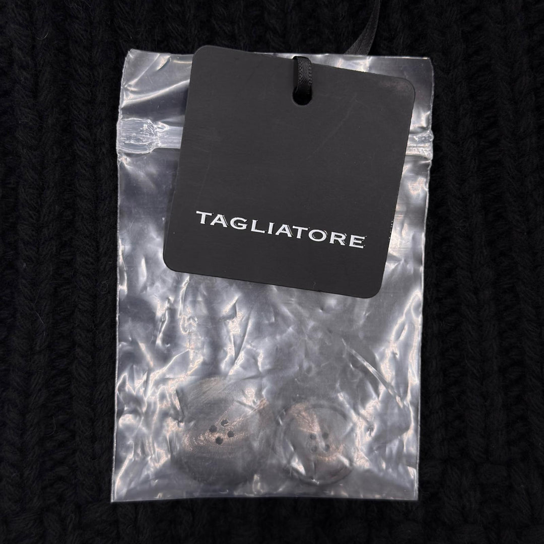 未使用品●TAGLIATORE タリアトーレ PWI24-02 FERNIE ウール ロゴボタン ロングスリーブ スタンドカラー コート ブラック 44 正規品 メンズ