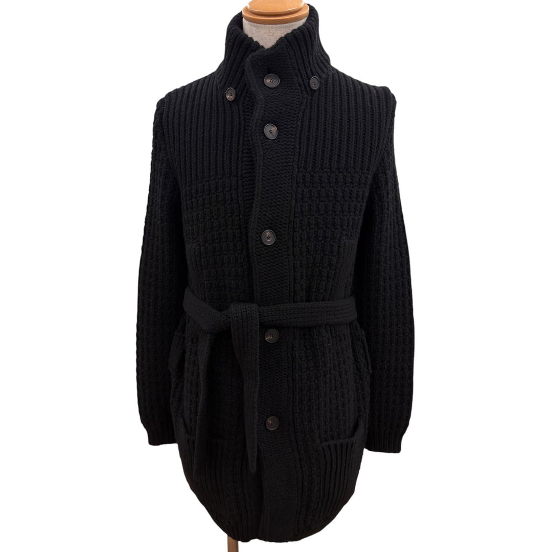 未使用品●TAGLIATORE タリアトーレ PWI24-02 FERNIE ウール ロゴボタン ロングスリーブ スタンドカラー コート ブラック 44 正規品 メンズ