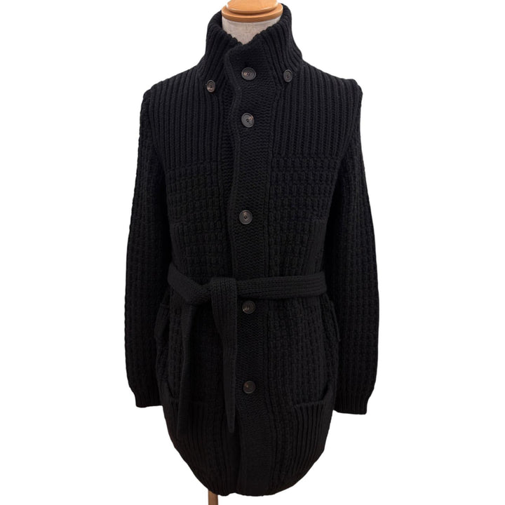未使用品●TAGLIATORE タリアトーレ PWI24-02 FERNIE ウール ロゴボタン ロングスリーブ スタンドカラー コート ブラック 44 正規品 メンズ