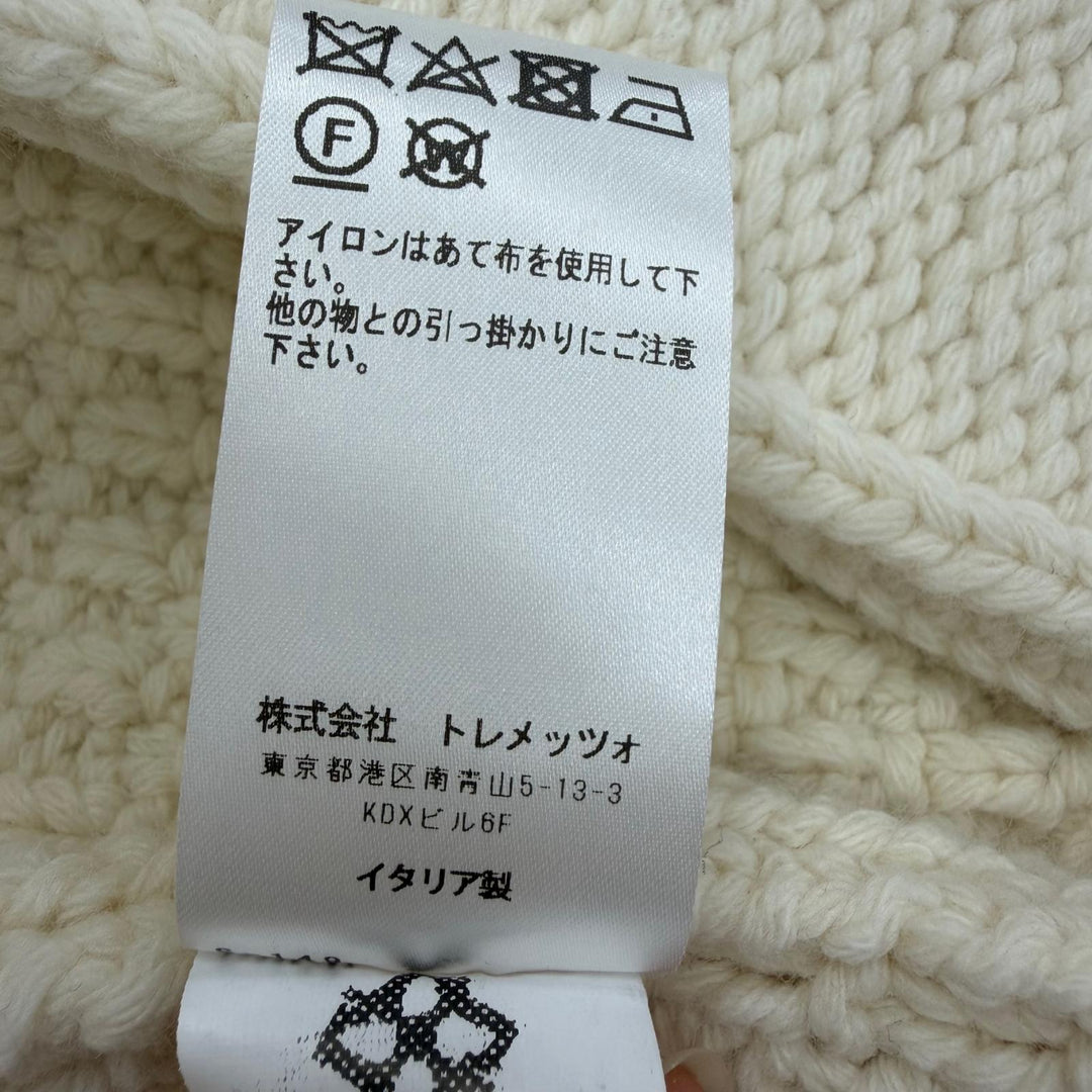 未使用品□TAGLIATORE タリアトーレ PWI24-02 FERNIE ロゴボタン ベルト付き フーデッド ニットコート ホワイト 44 イタリア製 正規品