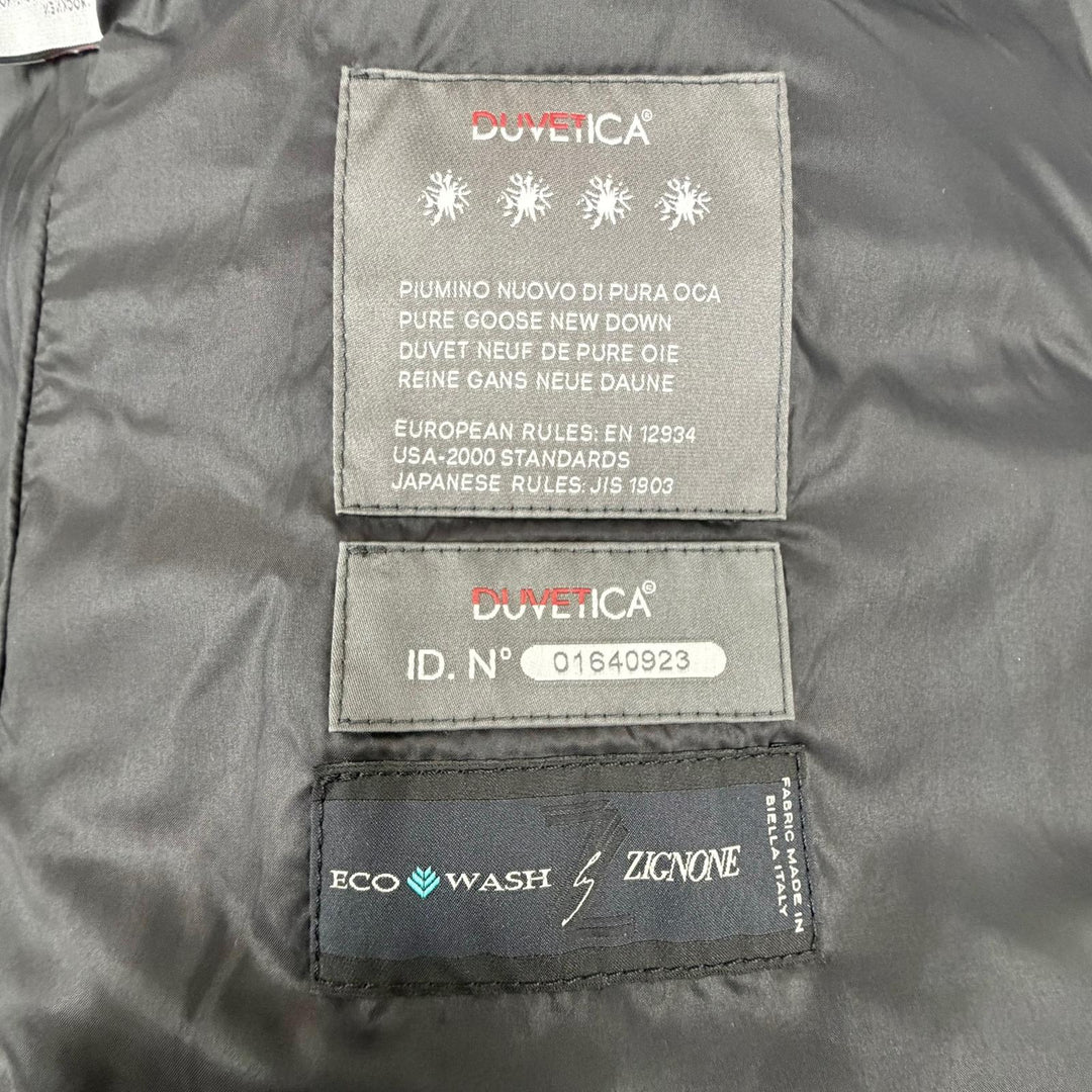 極美△DUVETICA デュベティカ BLODWEN ウール100％ ZIGNONE生地使用 ラクーンファー ニットダウンジャケット チャコールグレー 40 正規品