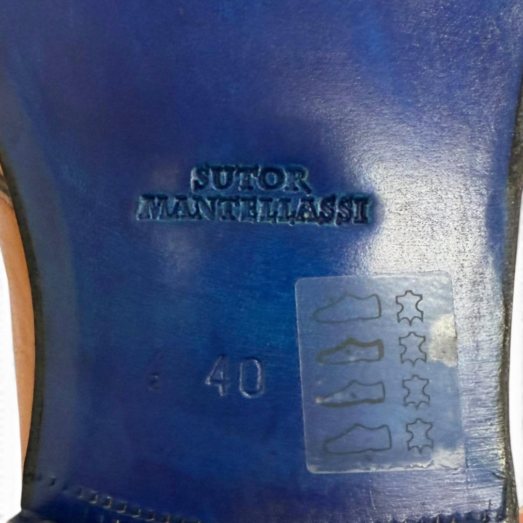 極美品□SUTOR MANTELLASSI ストールマンテラッシ レザー アンクルブーツ チャッカーブーツ ブラウン 40 イタリア製 メンズ 箱付き