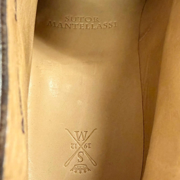 極美品□SUTOR MANTELLASSI ストールマンテラッシ レザー アンクルブーツ チャッカーブーツ ブラウン 40 イタリア製 メンズ 箱付き