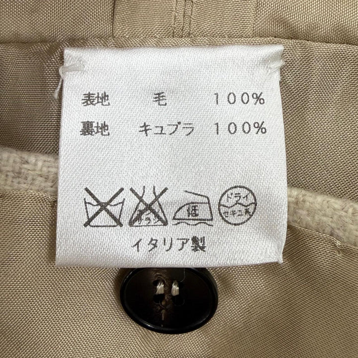 美品▼Alfonso Sirica アルフォンソ シリカ ウール100% 本切羽 シングルジャケット テーラード ライトベージュ M相当 伊製 正規品 メンズ