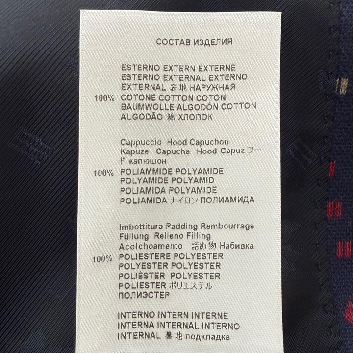 未使用品▼ETRO エトロ 2022年製 ロゴ総柄 レイヤードデザイン ロゴ入りボタン フーデッド シングルジャケット テーラード 紺 50 正規品