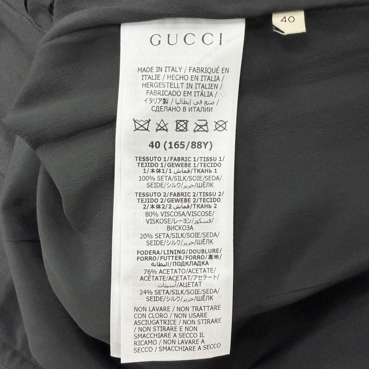 未使用品◇GUCCI グッチ 706164 シルク100％ Dragon 22SS ランウェイ着用 デュシェス ドレス ワンピース ブラック グリーン 40 正規品