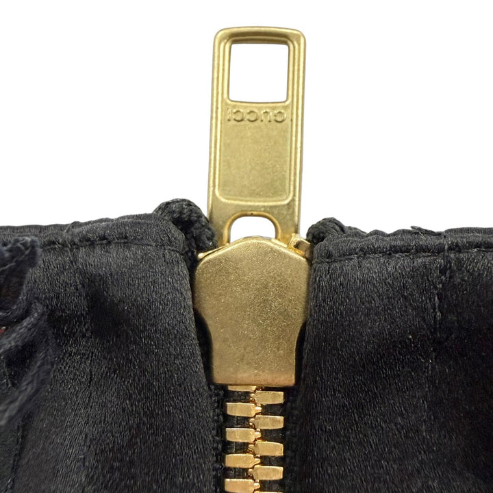 未使用品◇GUCCI グッチ 706164 シルク100％ Dragon 22SS ランウェイ着用 デュシェス ドレス ワンピース ブラック グリーン 40 正規品