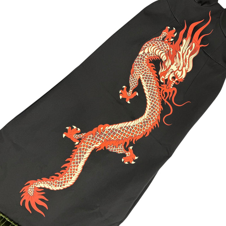 未使用品◇GUCCI グッチ 706164 シルク100％ Dragon 22SS ランウェイ着用 デュシェス ドレス ワンピース ブラック グリーン 40 正規品