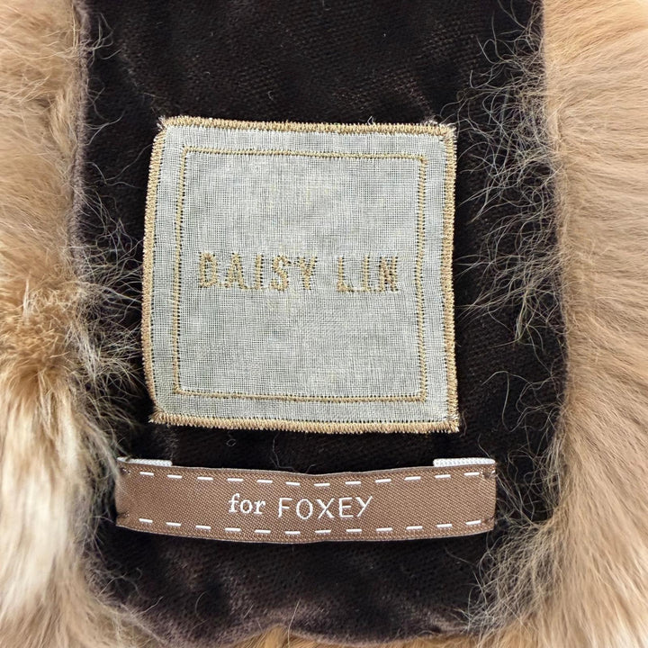 極美品☆DAISY LIN for FOXEY デイジーリン フォー フォクシー チンチラ ティペット マフラー 本毛皮ショール ブラウン レディース