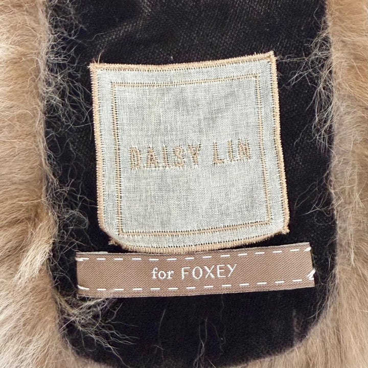 美品△DAISY LIN for FOXEY デイジーリン フォー フォクシー チンチラ CHINCHILLA マフラー ティペット 襟巻 本毛皮ショール ブラウン系