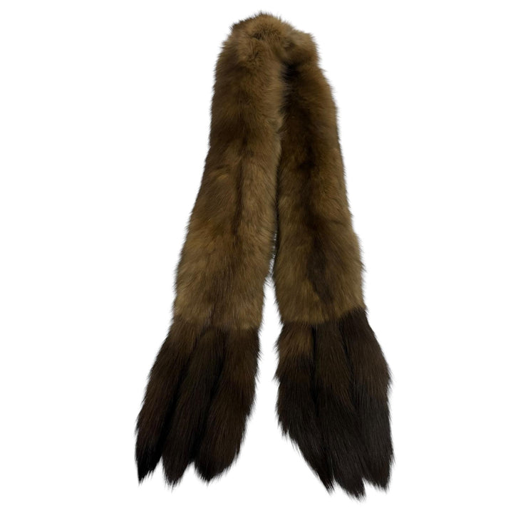 極美品☆FOXEY フォクシー 24690 ロシアンセーブル RUSSIAN SABLE 全長113cm 本毛皮ショール ブラウン 日本製 正規品 レディース