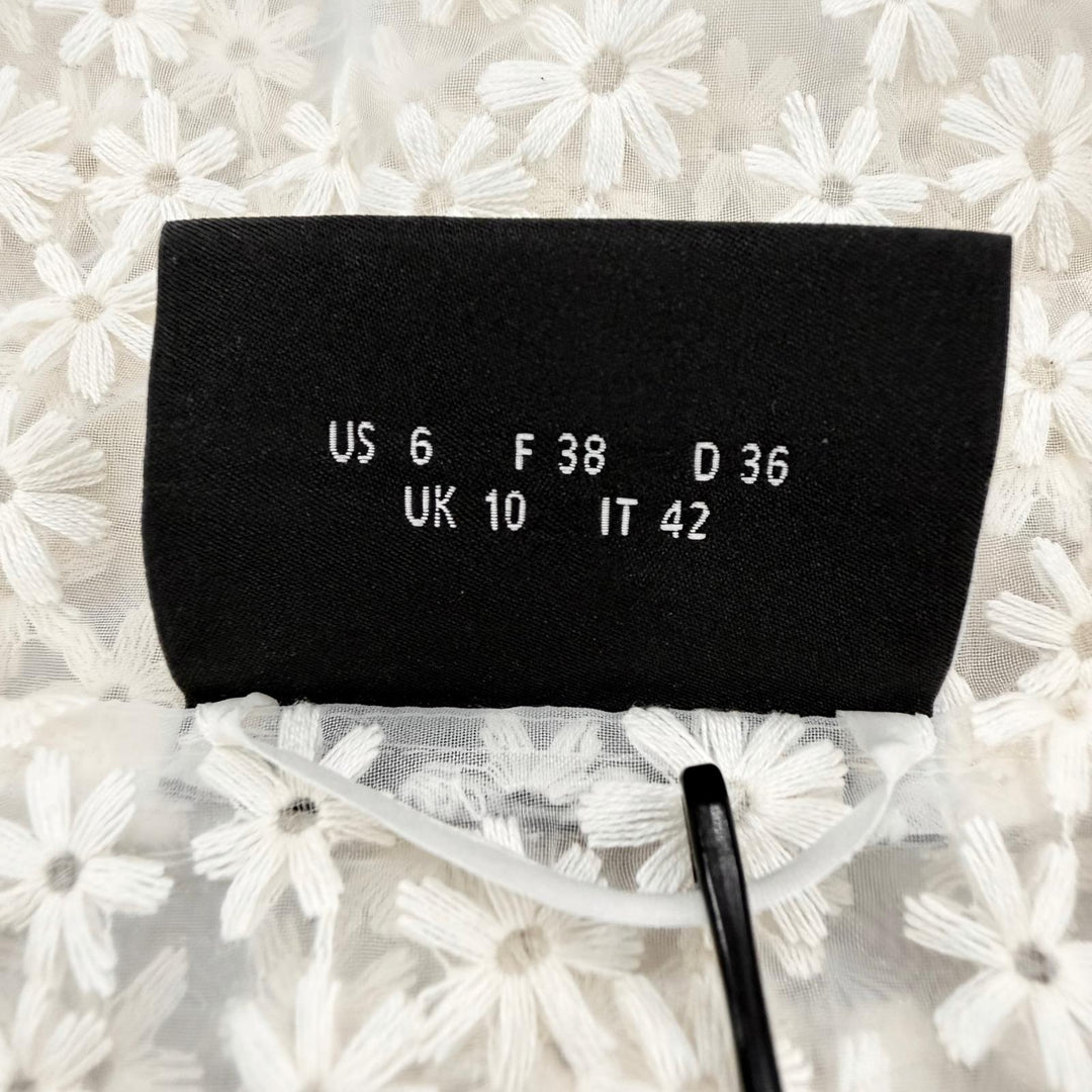 未使用品△AKRIS アクリス シルク フラワーエンブロイダリー レザージップ レースブルゾン ジャケット アイボリー 42 正規品 レディース