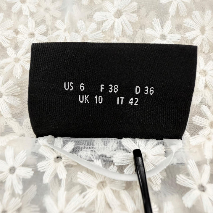 未使用品△AKRIS アクリス シルク フラワーエンブロイダリー レザージップ レースブルゾン ジャケット アイボリー 42 正規品 レディース