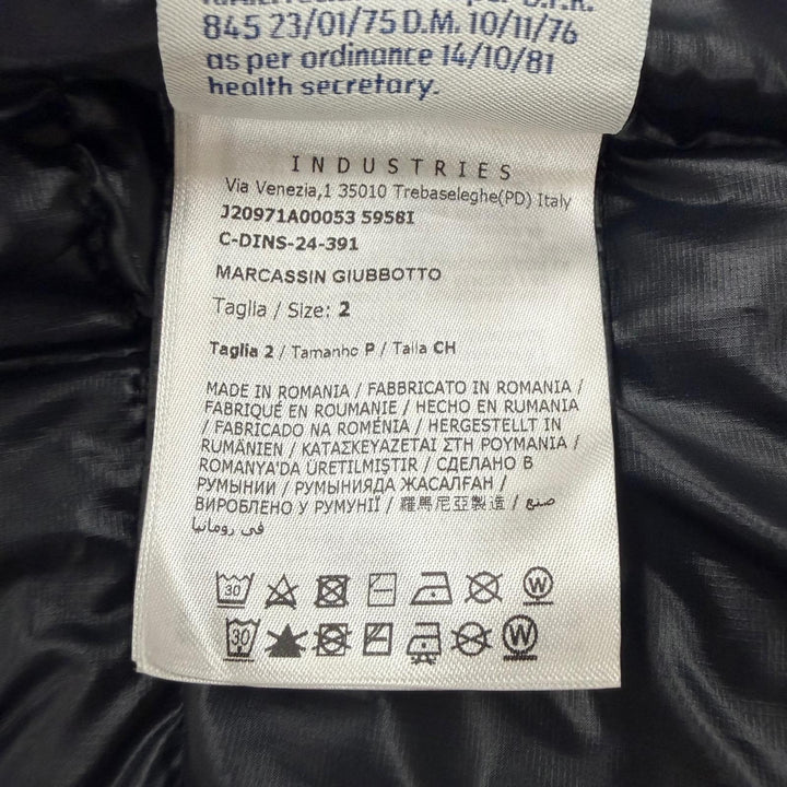極美品▼MONCLER GRENOBLE モンクレール グルノーブル 2024年製 MARCASSIN ロゴ フーデッド ZIP ダウンジャケット ブラック 2 国内正規品