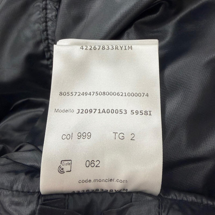 極美品▼MONCLER GRENOBLE モンクレール グルノーブル 2024年製 MARCASSIN ロゴ フーデッド ZIP ダウンジャケット ブラック 2 国内正規品