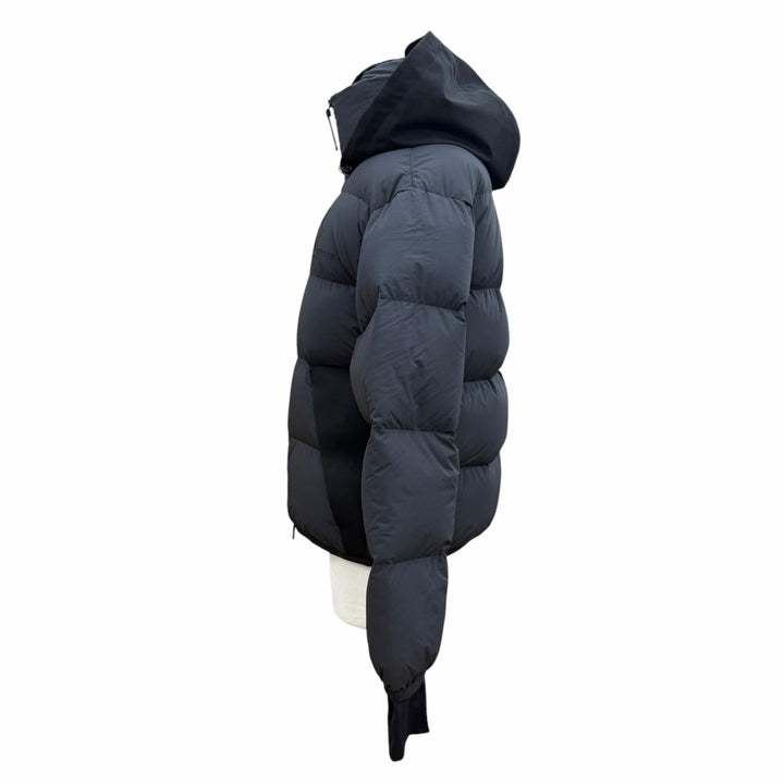 極美品▼MONCLER GRENOBLE モンクレール グルノーブル 2024年製 MARCASSIN ロゴ フーデッド ZIP ダウンジャケット ブラック 2 国内正規品