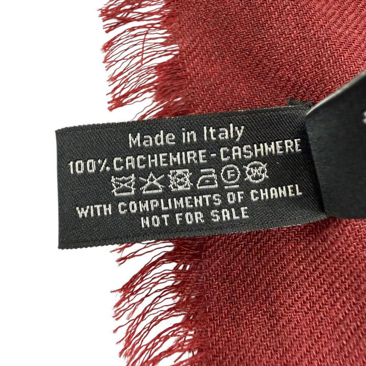 極美品☆CHANEL シャネル 26AW カシミヤ100％ 136×184cm ロゴ・ホース柄 大判ショール/ストール スカーフ ボルドー 伊製 レディース