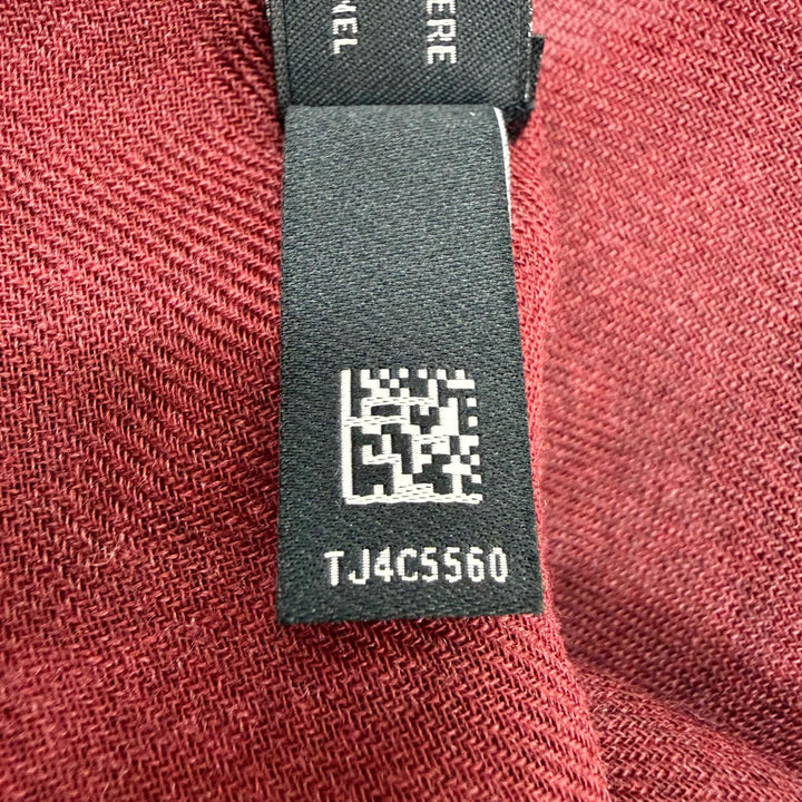 極美品☆CHANEL シャネル 26AW カシミヤ100％ 136×184cm ロゴ・ホース柄 大判ショール/ストール スカーフ ボルドー 伊製 レディース