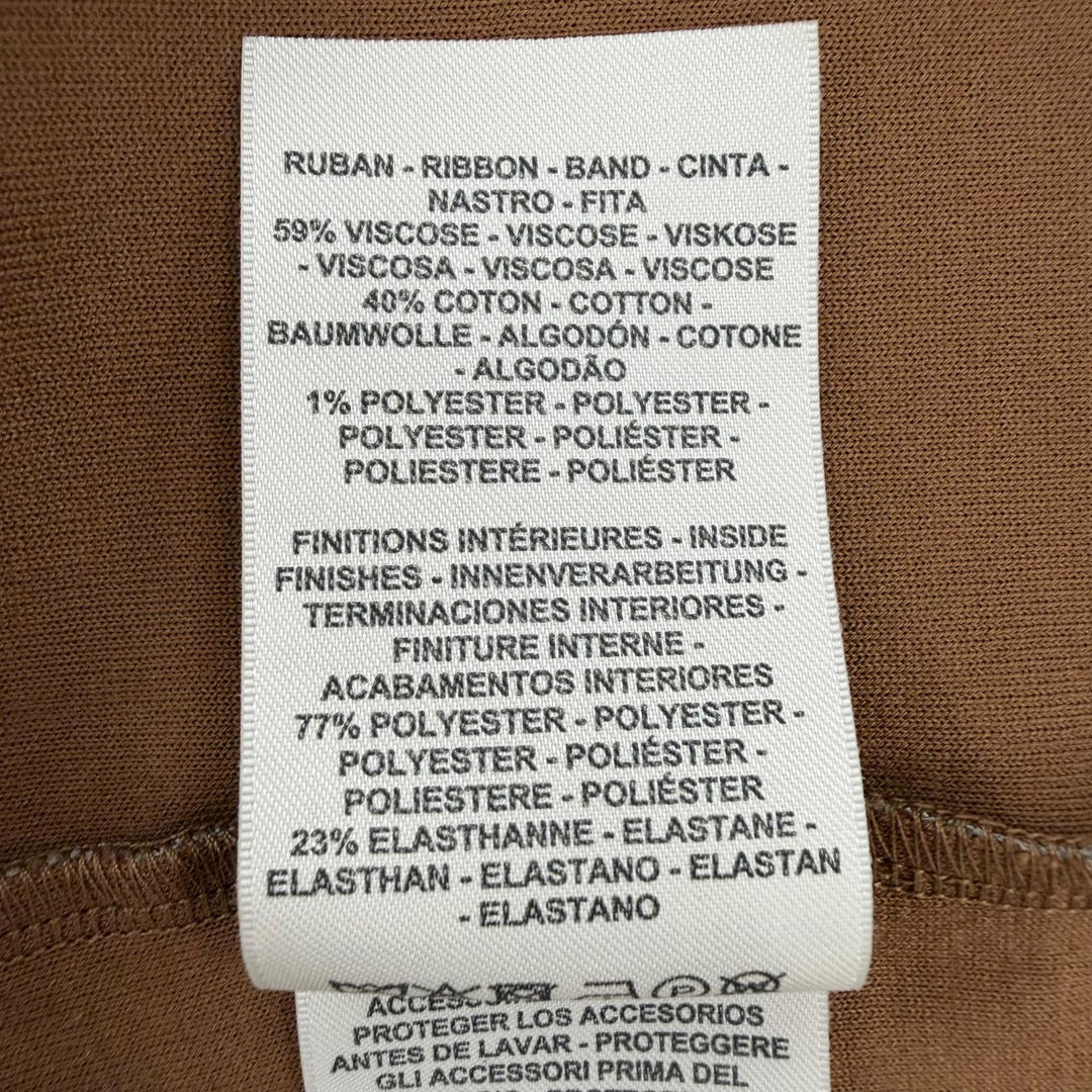 極美品◇HERMES エルメス 2023年製 3H4509DS シルク混 Hロゴデザイン ハイネック 半袖 ワンピース ブラウン系 34 フランス製 レディース
