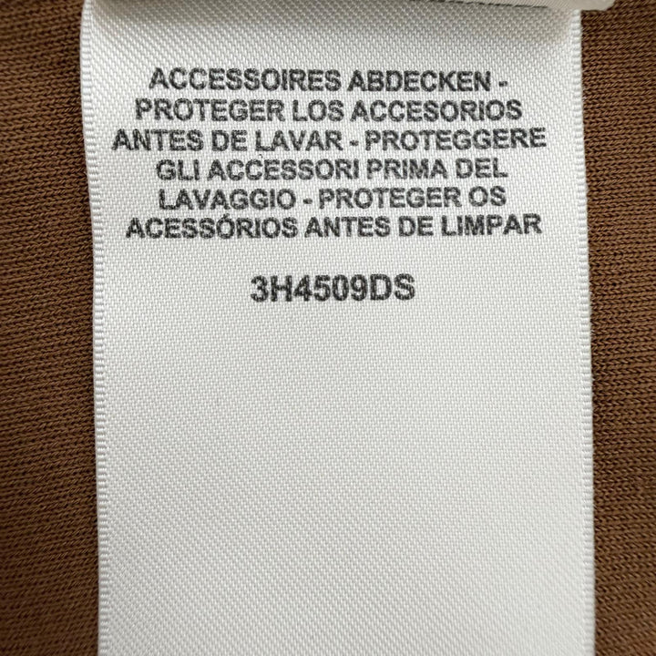 極美品◇HERMES エルメス 2023年製 3H4509DS シルク混 Hロゴデザイン ハイネック 半袖 ワンピース ブラウン系 34 フランス製 レディース