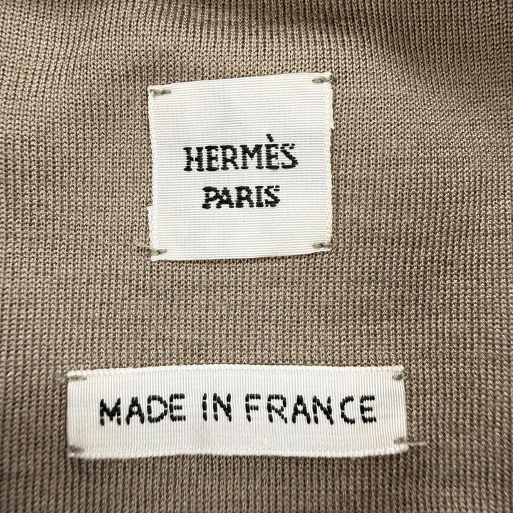 極美品◇HERMES エルメス 2023年製 3H4509DS シルク混 Hロゴデザイン ハイネック 半袖 ワンピース ブラウン系 34 フランス製 レディース